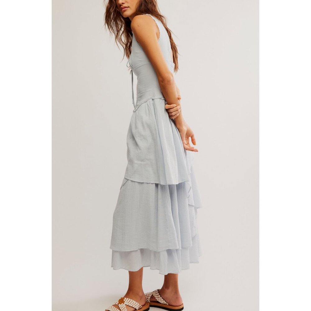 FREE PEOPLE In My Dreams Midi / Pearl Blue - Picture 6 of 10